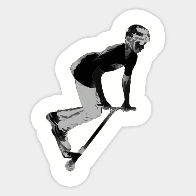 Picking up Speed - Stunt Scooter Rider Sticker by Highseller